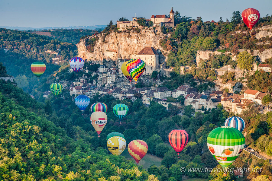 Hot Air Balloons at Rocamadour, Midi-Pyrenees