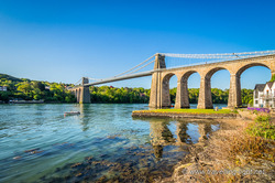 Menai Suspension Bridge from Anglesey / Ynys Mon